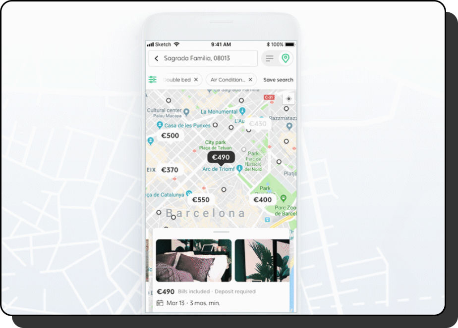 Badi search redesign screenshot